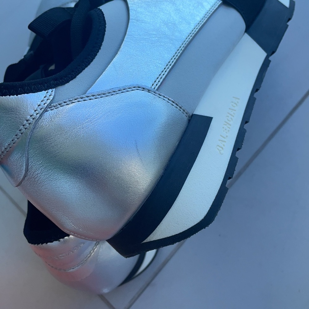 Balenciaga Black/Silver Race Runner Sneaker - Picture 7 of 16